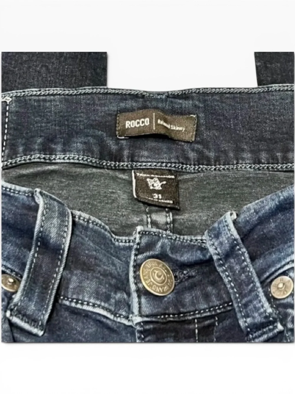 True Religion Rocco No Flap Skinny Jeans Men’s Waist 31 Dark Wash Stretch